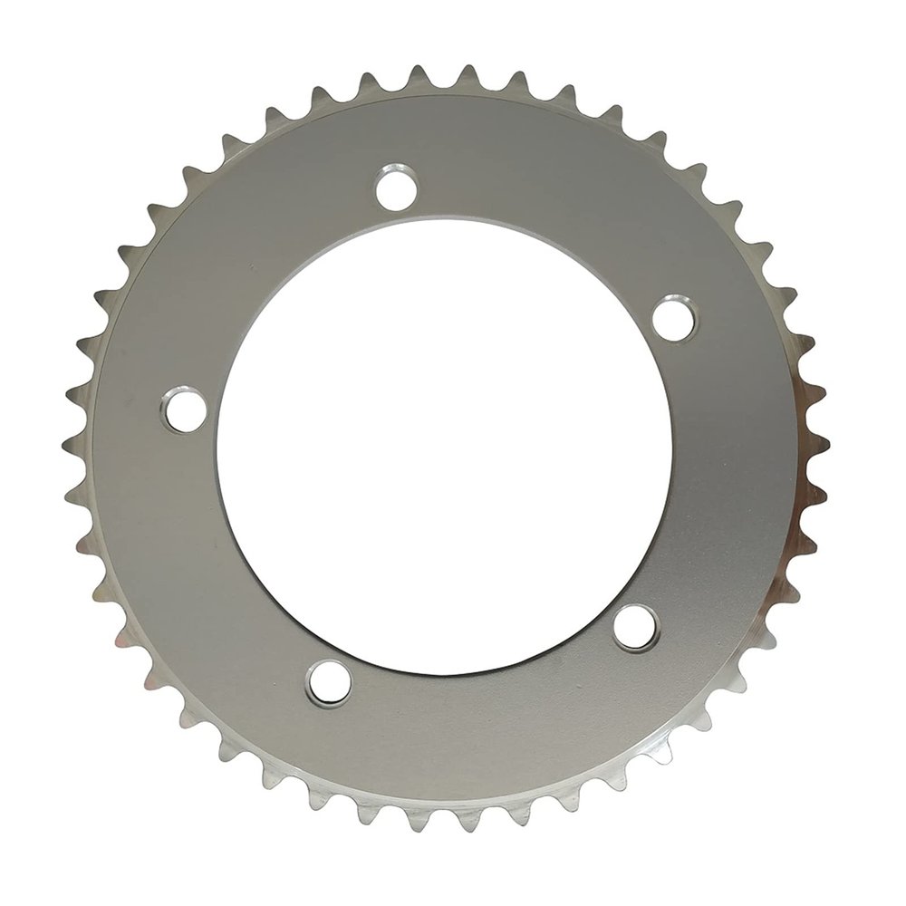 MYEEI MeeyI Bike Chainring 130 BCD Fixed Gear Chain Ring 44T 46T 48T 50T 52T 53T Fixie Road Track Bike Chainwheel Single Speed 130mm BCD Chainring Silvery(42T)