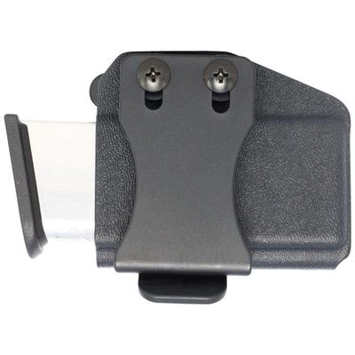 Rounded Horizontal Mag Holster Fits: 45 ACP Single Stack Magazine (Black Kydex) - Concealment Express