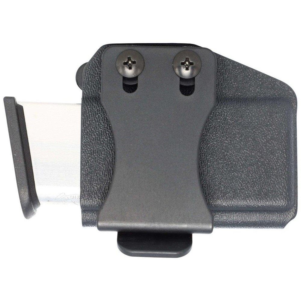 Rounded Horizontal Mag Holster Fits: 45 ACP Single Stack Magazine (Black Kydex) - Concealment Express