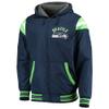 G-III Sports Men's Navy/Heathered Charcoal Chicago Bears Fast Pace Reversible Full-Zip Jacket view 2