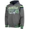 G-III Sports Men's Navy/Heathered Charcoal Chicago Bears Fast Pace Reversible Full-Zip Jacket view 4