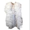 Flydreamfeathers 60 Gram, 2 yards Long Chandelle Feather Boa Great for Party, Wedding, Halloween Costume, Christmas Tree, Decoration(White w/silver tinsel) view 1