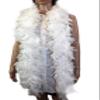Flydreamfeathers 60 Gram, 2 yards Long Chandelle Feather Boa Great for Party, Wedding, Halloween Costume, Christmas Tree, Decoration(White w/silver tinsel) view 2
