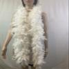 Flydreamfeathers 60 Gram, 2 yards Long Chandelle Feather Boa Great for Party, Wedding, Halloween Costume, Christmas Tree, Decoration(White w/silver tinsel) view 4