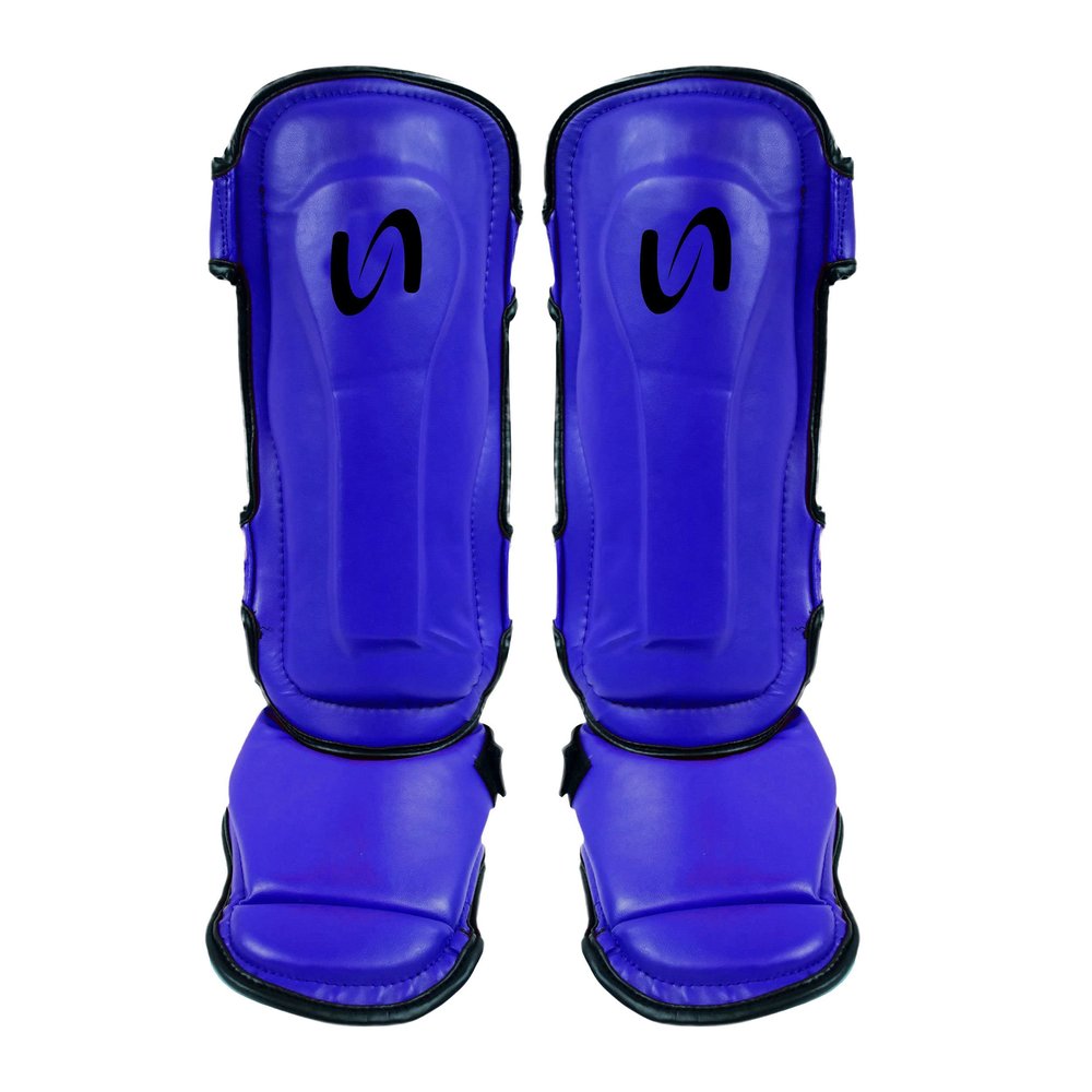 Ultimate - Classic Colored Shin Instep Guard for Boxing MMA Muay Thai Training (Blue, S/M)