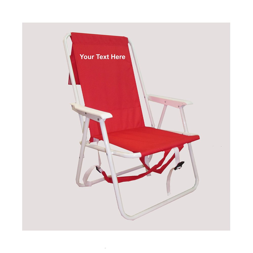 Personalized Imprinted Basic Backpack Chair by Rio - Red
