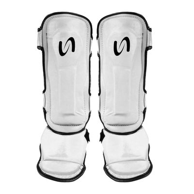 Ultimate - Classic Colored Shin Instep Guard for Boxing MMA Muay Thai Training (White, CH)
