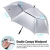 G4Free 72 Inch Huge Golf Umbrella UV Protection Auto Open Windproof Umbrella Oversized Extra Large Vented Double Canopy for Family (Silver/Lake Blue) view 4