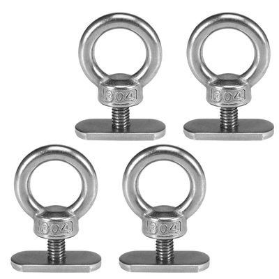 FAVOMOTO 4pcs Stainless Steel Kayak Lifting Hook Track Mount Eyelet Accessory for Fishing and Boating Design Compatible Track Systems