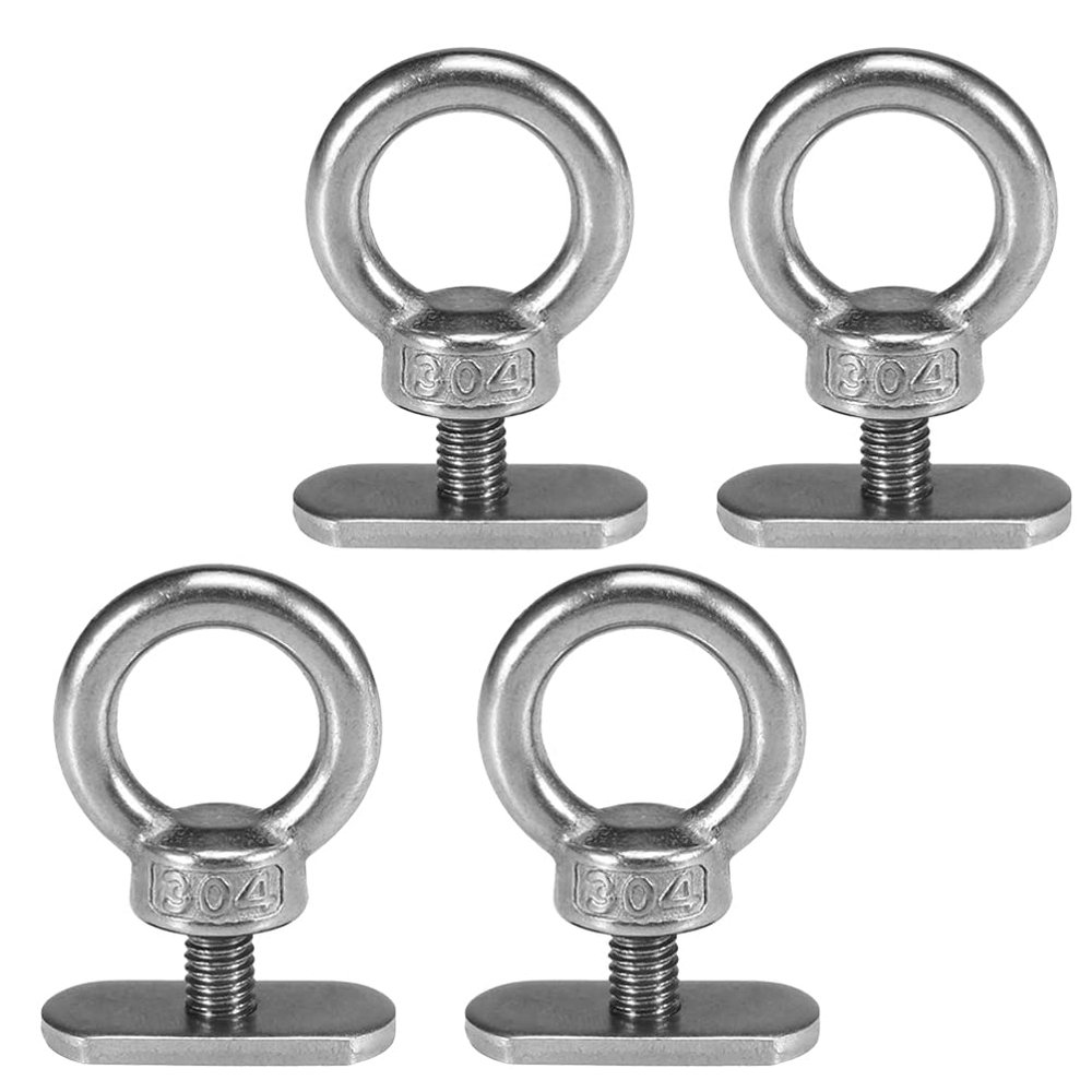 FAVOMOTO 4pcs Stainless Steel Kayak Lifting Hook Track Mount Eyelet Accessory for Fishing and Boating Design Compatible Track Systems