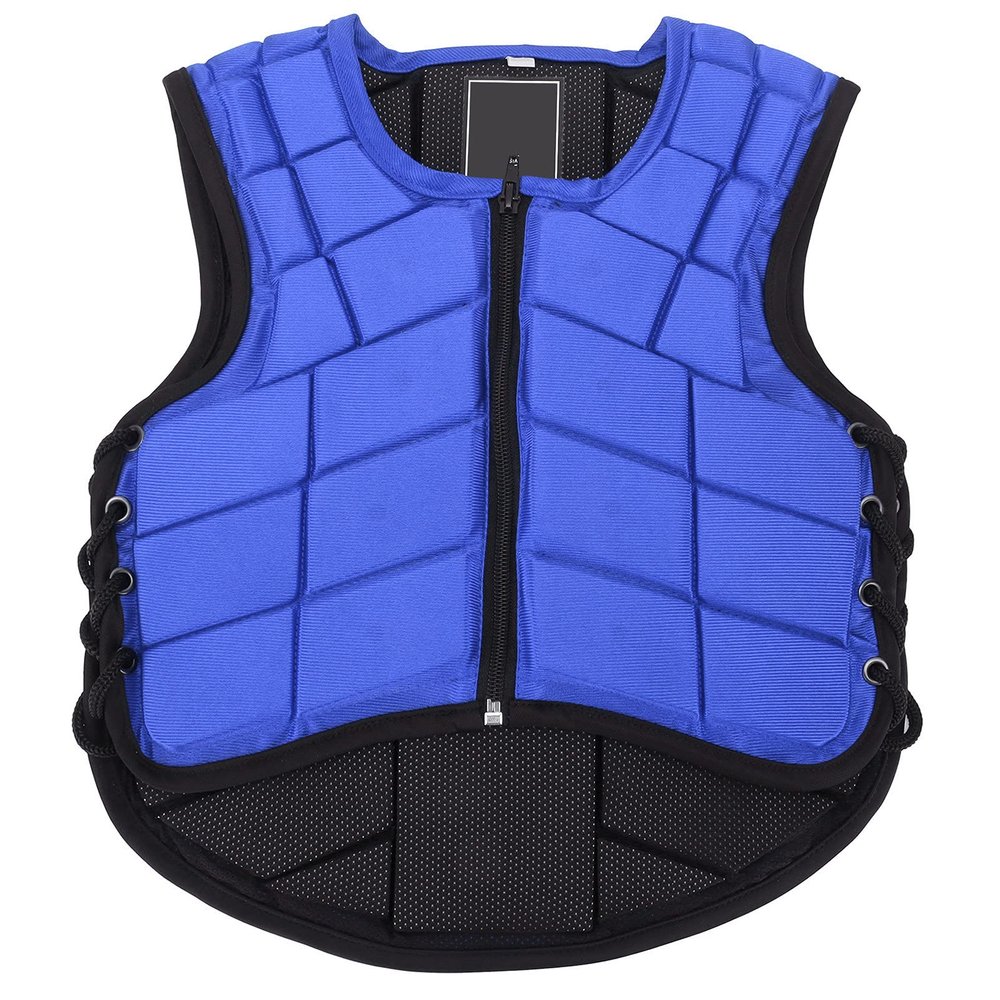 VBESTLIFE Nylon Kids Equestrian Vest, Safety Foam Padded Horse Riding Protective Gear Children's Equestrian Body Protector Blue()