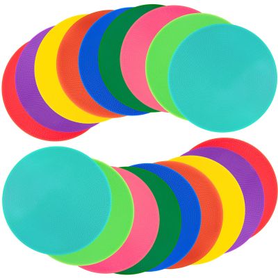 Aryjmz Spot Markers 18 Pcs 10 Inch Non Slip Rubber Floor Markers Flat Field Cones Poly Dots for Soccer Basketball Sports Speed Agility Training and Drills
