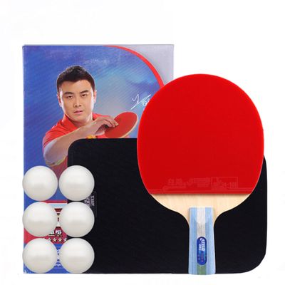 LINGOSHUN 5-Star Table Tennis Set,Ping Pong Paddle with Racket Case,Intermediate & Beginner Players for Indoor, Outdoor Play / 5 Stars/Short Handle