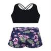 YONGHS Kids Girls 2 Pieces Bathing Suit Beach Swimsuit Sports Swimwear Tankinis Top with Shorts Set Navy Blue A 10 view 1