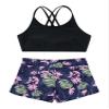 YONGHS Kids Girls 2 Pieces Bathing Suit Beach Swimsuit Sports Swimwear Tankinis Top with Shorts Set Navy Blue A 10 view 3