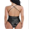 Yihuimin Women's Shiny Metallic Push Up Swimsuits One Piece Monokini Swimwear Bathing Suit Black Large view 3