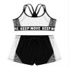 Moggemol Girls 2 Pcs Gym/Dance/Swim Outfit Camouflage Straps Crop Top with Bottoms Gymnastics Leotard White 6 view 3