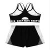 Moggemol Girls 2 Pcs Gym/Dance/Swim Outfit Camouflage Straps Crop Top with Bottoms Gymnastics Leotard White 6 view 4