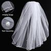 Beaupretty White Veil with Comb Elegant Bridal Veil for Weddings Short Lace for Bride S Special Day view 4