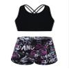 YONGHS Kids Girls 2 Pieces Bathing Suit Beach Swimsuit Sports Swimwear Tankinis Top with Shorts Set Black Rose 14 view 1