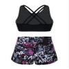 YONGHS Kids Girls 2 Pieces Bathing Suit Beach Swimsuit Sports Swimwear Tankinis Top with Shorts Set Black Rose 14 view 2