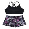 YONGHS Kids Girls 2 Pieces Bathing Suit Beach Swimsuit Sports Swimwear Tankinis Top with Shorts Set Black Rose 14 view 3