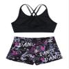YONGHS Kids Girls 2 Pieces Bathing Suit Beach Swimsuit Sports Swimwear Tankinis Top with Shorts Set Black Rose 14 view 4