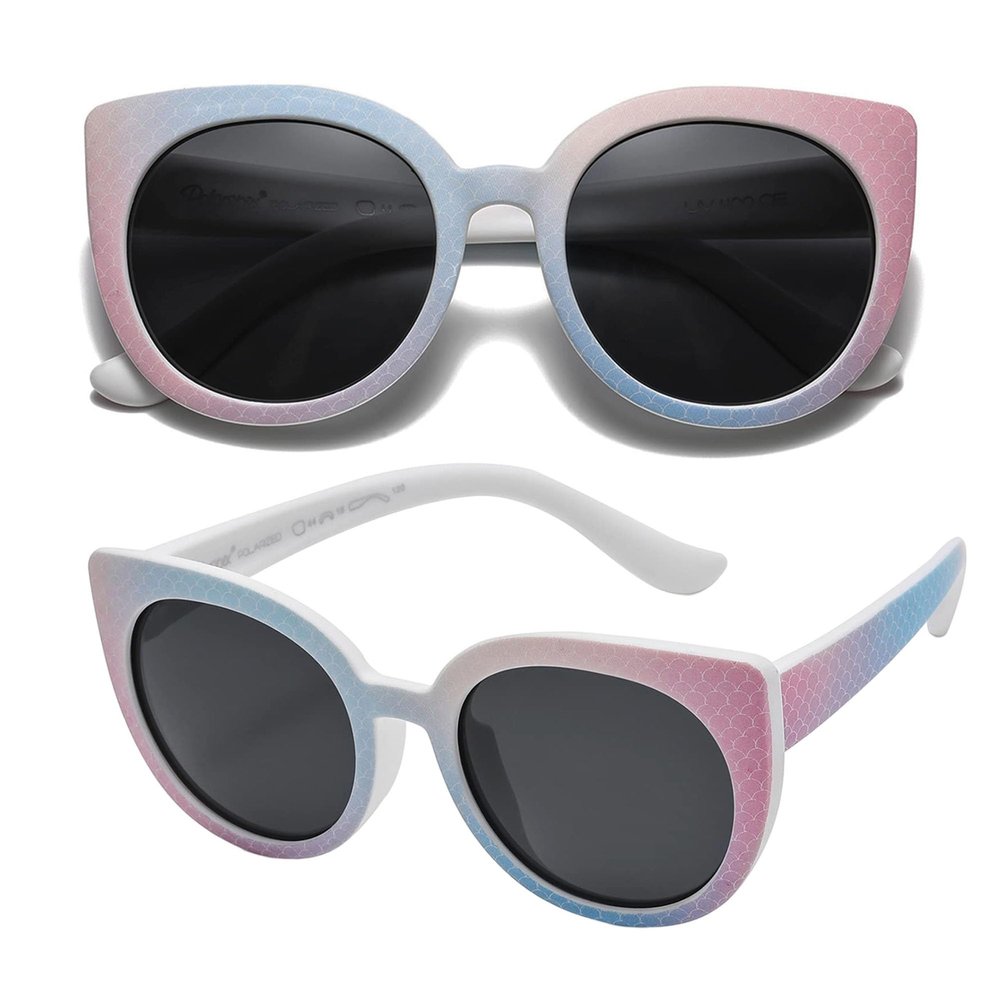 PolarSpex Toddler Sunglasses Polarized UV Protection Cat Eye Sunglasses with Unbreakable Frame for Girls Age 2-8