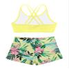 YONGHS Kids Girls 2 Pieces Bathing Suit Beach Swimsuit Sports Swimwear Tankinis Top with Shorts Set Lemon Yellow 14 view 4