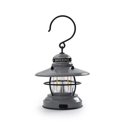 Barebones Edison Mini Lantern  Slate Gray, Vintage LED Camping Lantern with Adjustable Brightness  Compact Weatherproof Outdoor Lantern for Hiking, Tents, Fishing, and Home Decor