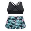 YONGHS Kids Girls 2 Pieces Bathing Suit Beach Swimsuit Sports Swimwear Tankinis Top with Shorts Set Black&Green 10 view 2