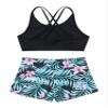 YONGHS Kids Girls 2 Pieces Bathing Suit Beach Swimsuit Sports Swimwear Tankinis Top with Shorts Set Black&Green 10 view 4