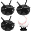 3Pack Baseball Stand Holder Acrylic Baseball Party Decorations Small Ball Display Rack for Baseball, Golf Ball, Softball, Tennis Ball,Thanksgiving Pumpkin Ball,Wooden Eggs,Black view 1