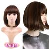 Short Cosplay Wig 23Color Short Bob Synthetic Wig With Bangs Straight Bob Cosplay Wigs Blue Black Brown Red White Pink2# view 2