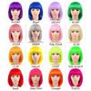 Short Cosplay Wig 23Color Short Bob Synthetic Wig With Bangs Straight Bob Cosplay Wigs Blue Black Brown Red White Pink2# view 3