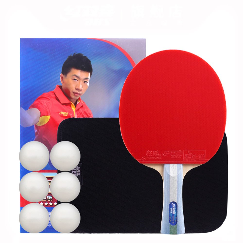 LINGOSHUN 5-Star Table Tennis Set,Ping Pong Paddle with Racket Case,Intermediate & Beginner Players for Indoor, Outdoor Play / 5 Stars/Long Handle