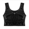 WinChang Women's Shiny Metallic Crop Top U Neck Sleeveless Tank Tops Vest Party Clubwear Black One Size view 4