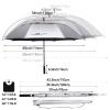 G4Free 54 Inch UV Protection Golf Umbrella Auto Open Vented Double Canopy Oversize Extra Large Windproof Sun Rain Umbrellas (Silver/Black) view 2