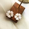 Grace Jun Gold Plated Opal Flower Shape Screw Clip on Earrings Non Piercing for Women (Gold White Screw Clip-ons) view 4