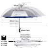 G4Free 54 Inch UV Protection Golf Umbrella Auto Open Vented Double Canopy Oversize Extra Large Windproof Sun Rain Umbrellas (Silver/Blue) view 2