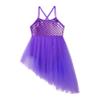 YONGHS Toddler Girls Ballet Dance Leotard Tutu Skirt Ballerina Dress Tie Dye Summer Skirted Romper Purple 4 view 3