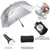 G4Free Extra Large Golf Umbrella Sun Protection Double Canopy Vented Windproof UV Square Automatic Open 68 Inch Oversize Stick Umbrella for Men Women view 3