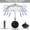 G4Free Extra Large Golf Umbrella Sun Protection Double Canopy Vented Windproof UV Square Automatic Open 68 Inch Oversize Stick Umbrella for Men Women view 4