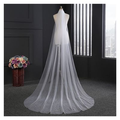 HANRUO Wedding Accessories 3 Meters 2 Layer Wedding VeilSimple Bridal Veil with Comb Wedding Veil (Color : Ivory 2layer, Item Length : 300cm)