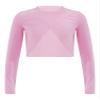 Aislor Kids Girls Ballet Dance Yoga Gym Active Crop Tops V Neck Long Sleeve T-Shirt Shrug Crop Tops Blouses Dancewear Pink C 14 Years view 1