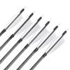 AMEYXGS 6/12 Pcs 34 Inch Archery Carbon Arrows 400 Spine Hunting Compound Arrows with 4 Turkey Feather Target Practice Arrow for Compound and Recurve Bow (White, 12 pcs) view 4