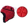 Homeo Rugby Helmet Headguard, Soft Football Helmet, Padded Headgear Flag Headguards Shell for Child Youth Adults, Goalkeeper Soccer Goalie Red 19-21 inch view 4