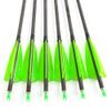 AMEYXGS 34 Inch Carbon Arrows 400 Spine Hunting Arrows with Removable Tips and 4 Turkey Feather Target Practice Arrow for Compound & Recurve & Long Bow 6/12 Pcs (Green, 12 pcs) view 4