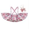 Kaerm Toddler Baby Girl School Uniform Plaid Skirt Little Girls A-Line Suspenders Flared Skater Dress Pink 4-5 Years view 1