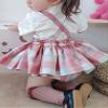 Kaerm Toddler Baby Girl School Uniform Plaid Skirt Little Girls A-Line Suspenders Flared Skater Dress Pink 4-5 Years view 3